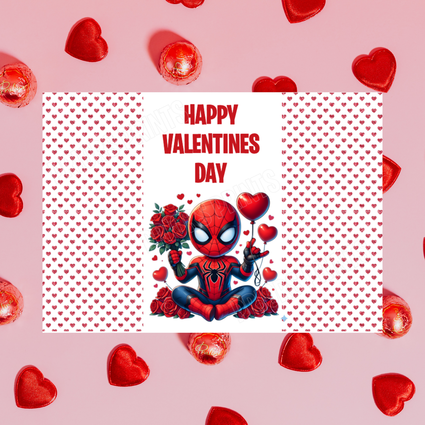 Cute Spiderman Valentines Day Chocolate Bar Wrappers