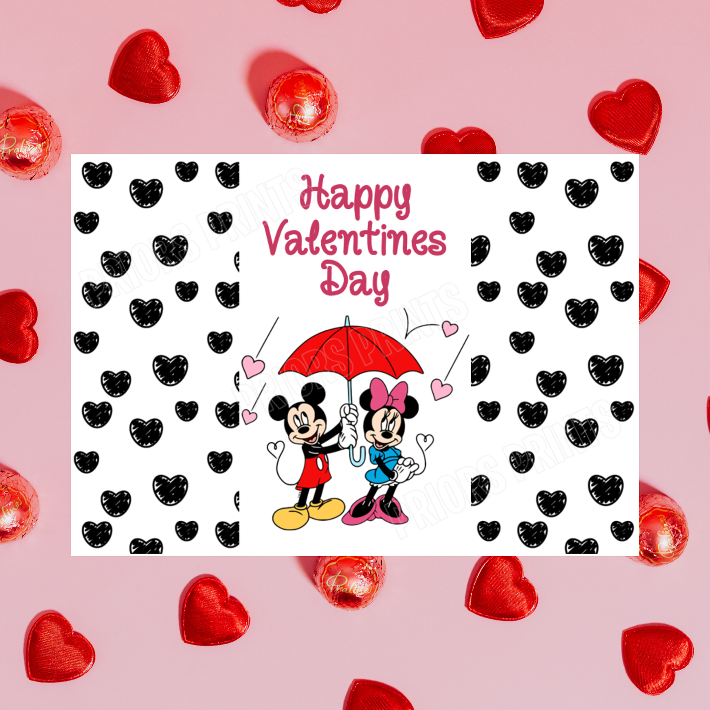 Mickey & Minnie Mouse Valentines Day Chocolate Bar Wrappers