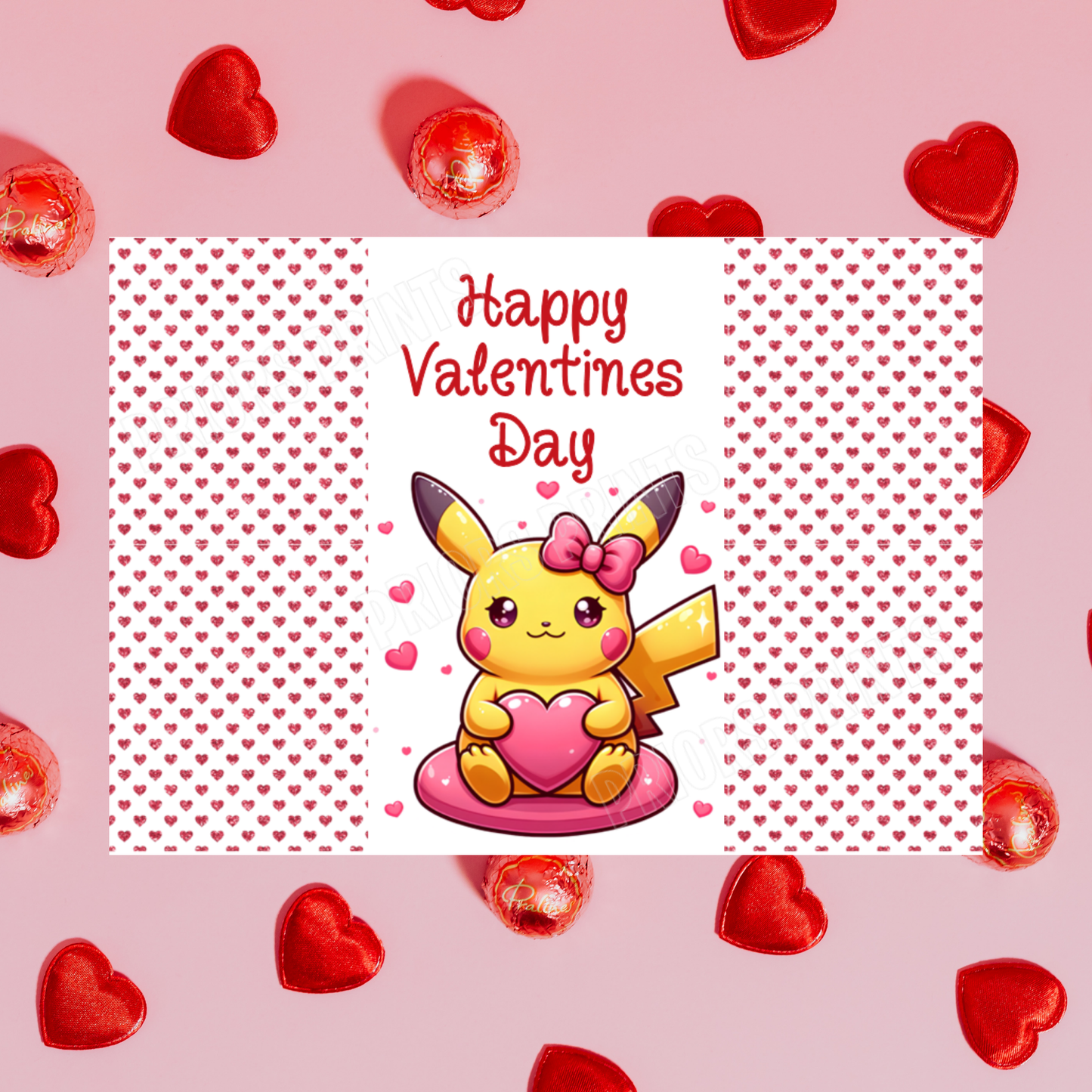 Pokemon Valentines Day Chocolate Bar Wrappers I Pikachu I Gengar I Charizard I Eevee