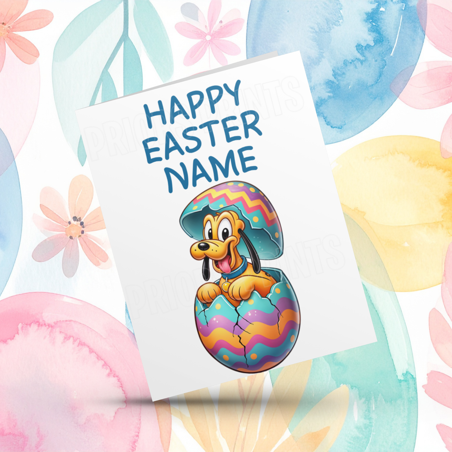 Mixed Characters in Easter Egg Personalised Easter Card- Listing 3