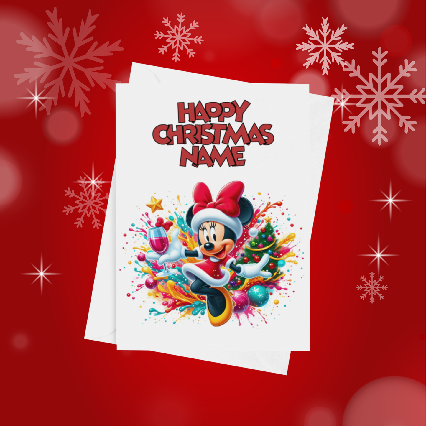 Minnie & Mickey Mouse Personalised Christmas Card