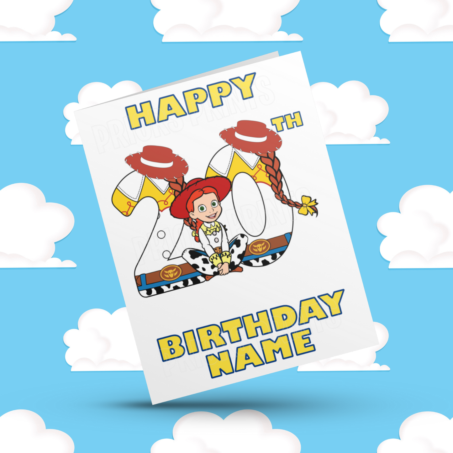 Personalised Jessie Birthday Card with Age 1-20 Years (Toy Story)