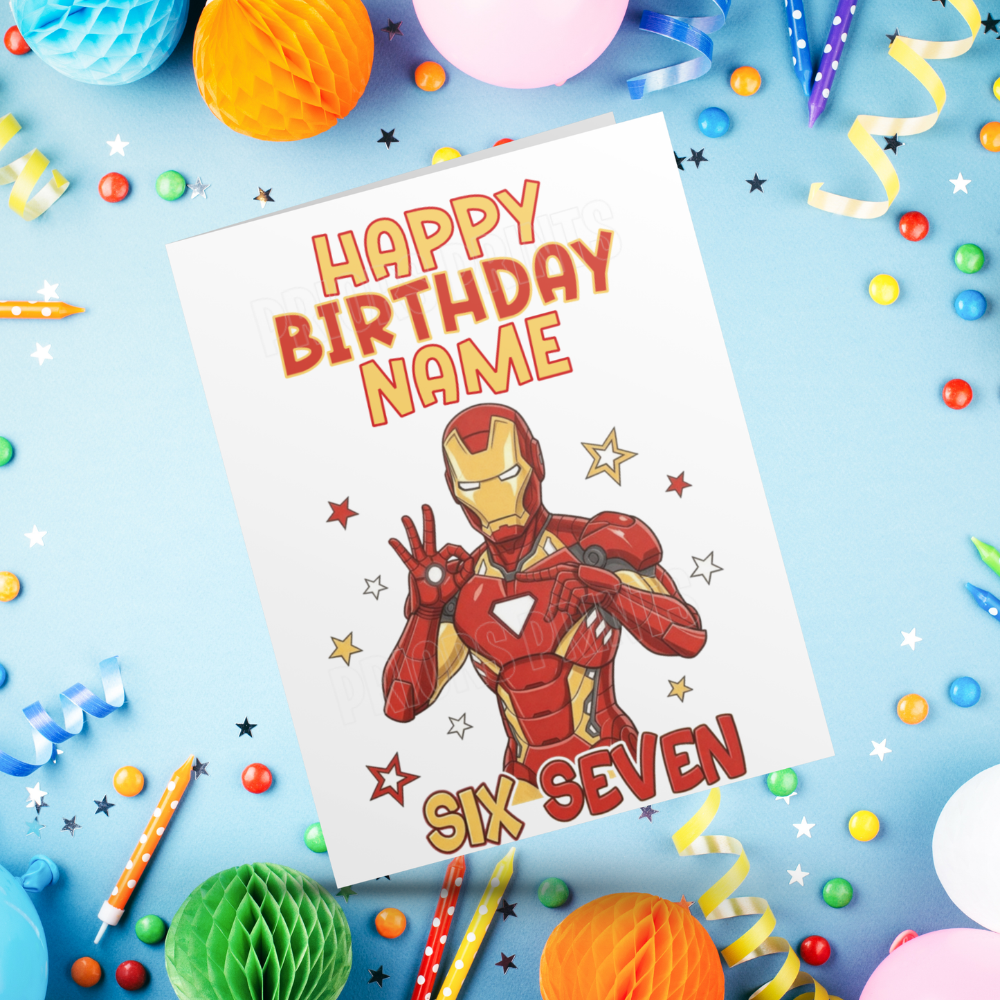 Six Seven Superhero Personalised Birthday Card I 67 I 6 7 I Sixseven I Marvel