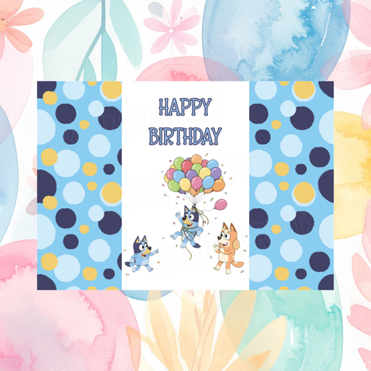 Bluey Birthday Chocolate Bar Wrapper