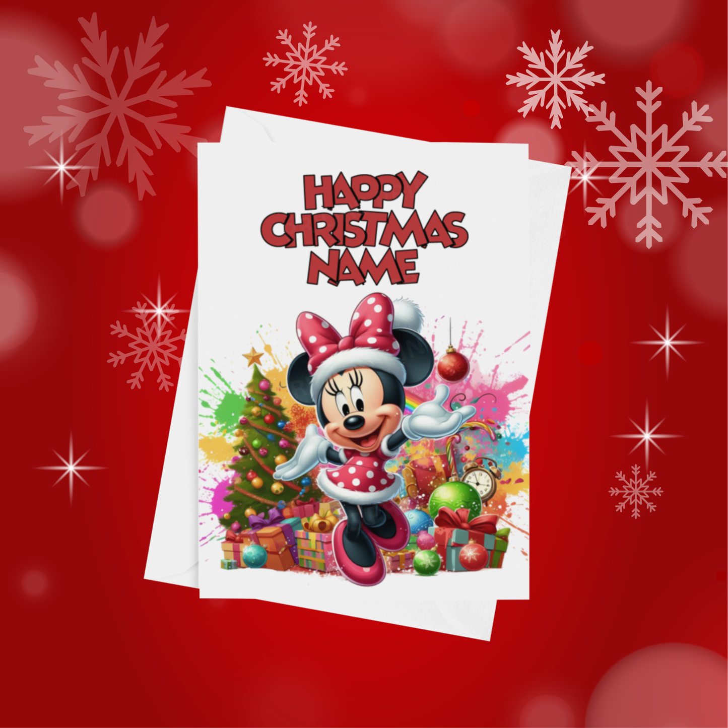 Minnie & Mickey Mouse Personalised Christmas Card