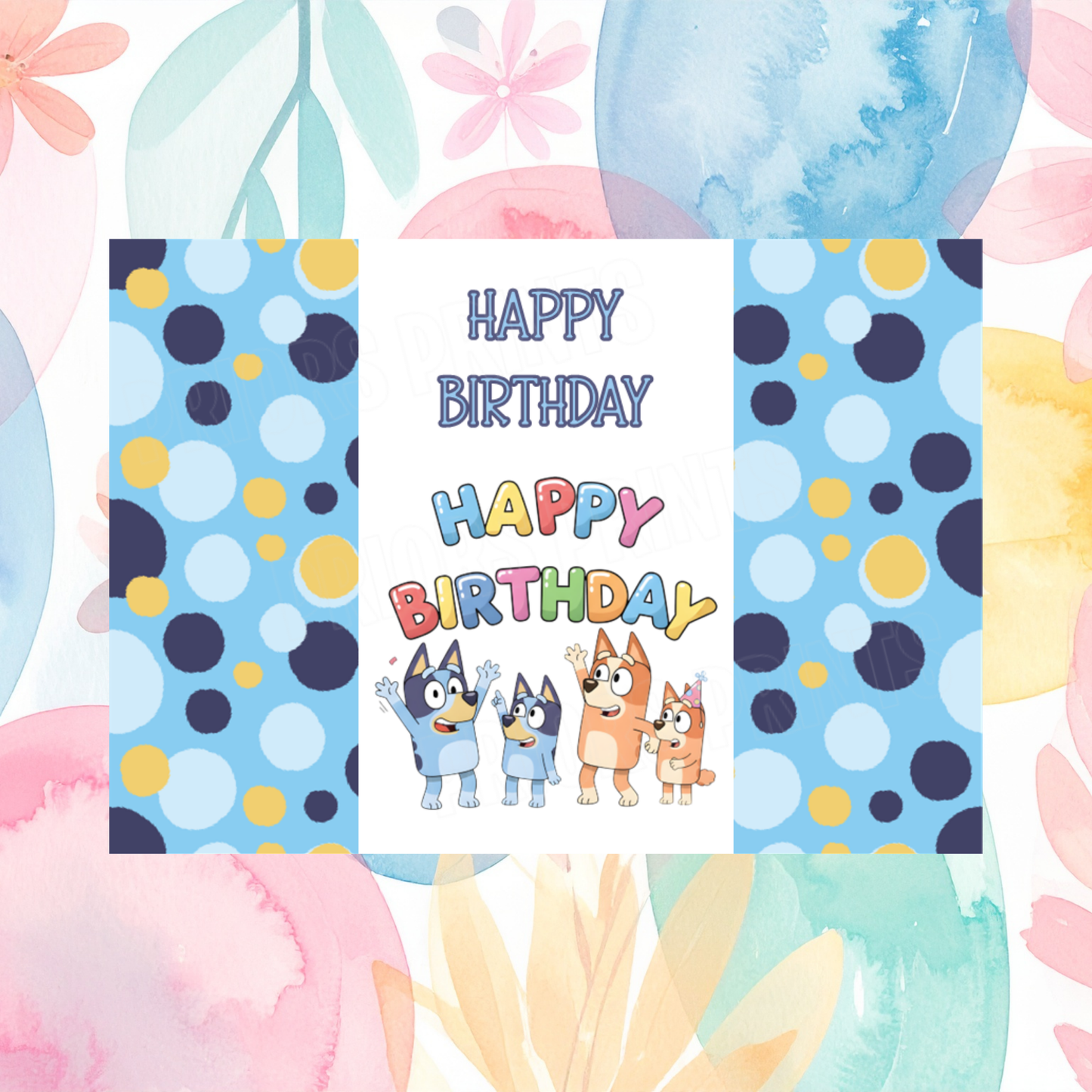 Bluey Birthday Chocolate Bar Wrapper
