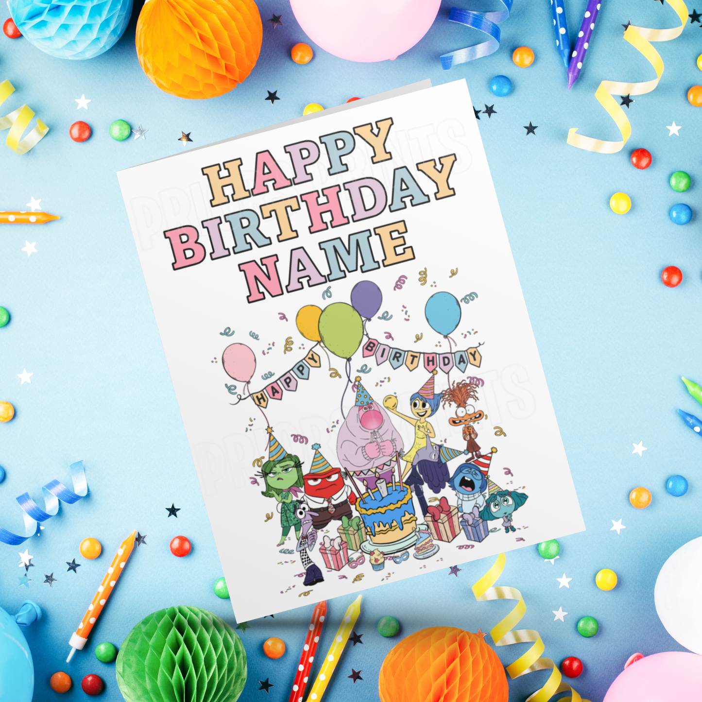 Mixed Disney Characters Personalised Birthday Card I Aladdin I Beauty & The Beast I Cars I Stitch I Princess I Mickey I Inside Out I Spidey