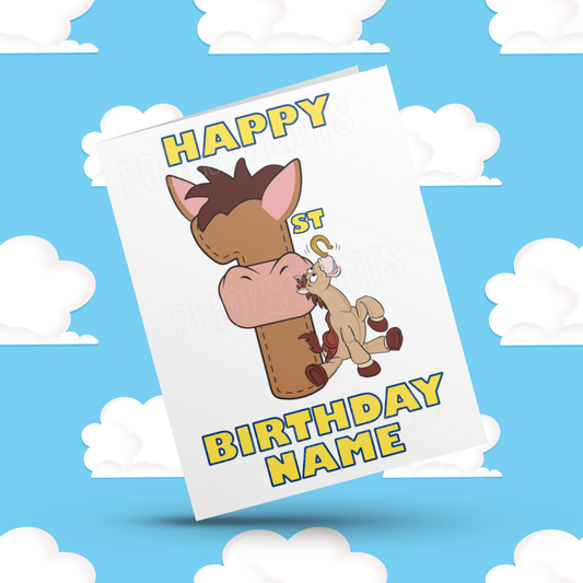 Personalised Bullseye Birthday Card with Age 1-20 Years (Toy Story)