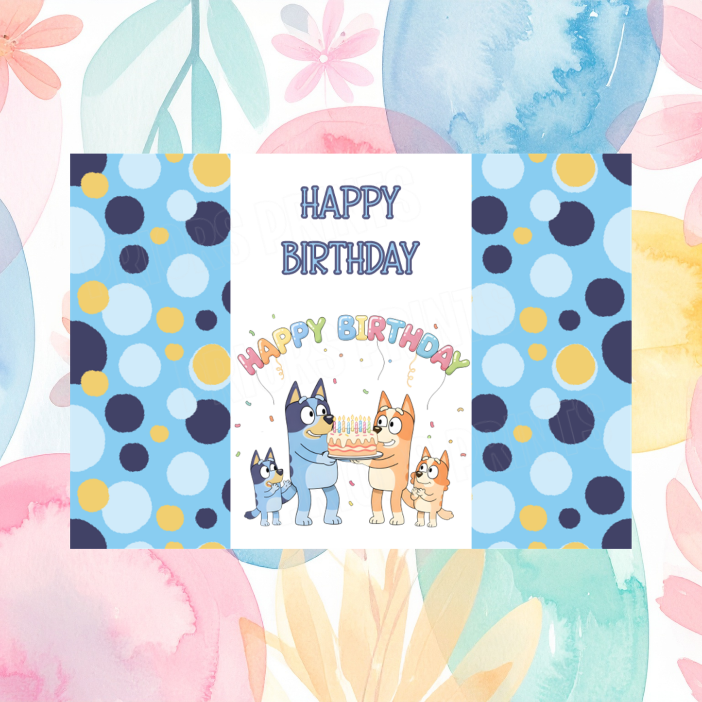 Bluey Birthday Chocolate Bar Wrapper
