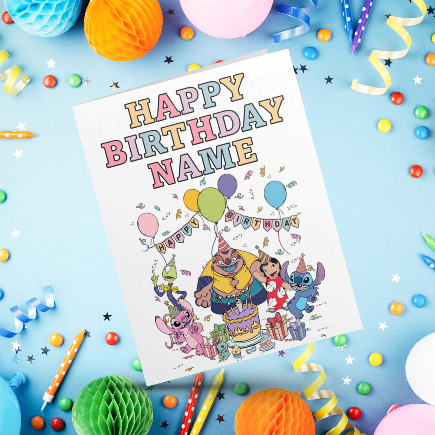 Mixed Disney Characters Personalised Birthday Card I Aladdin I Beauty & The Beast I Cars I Stitch I Princess I Mickey I Inside Out I Spidey
