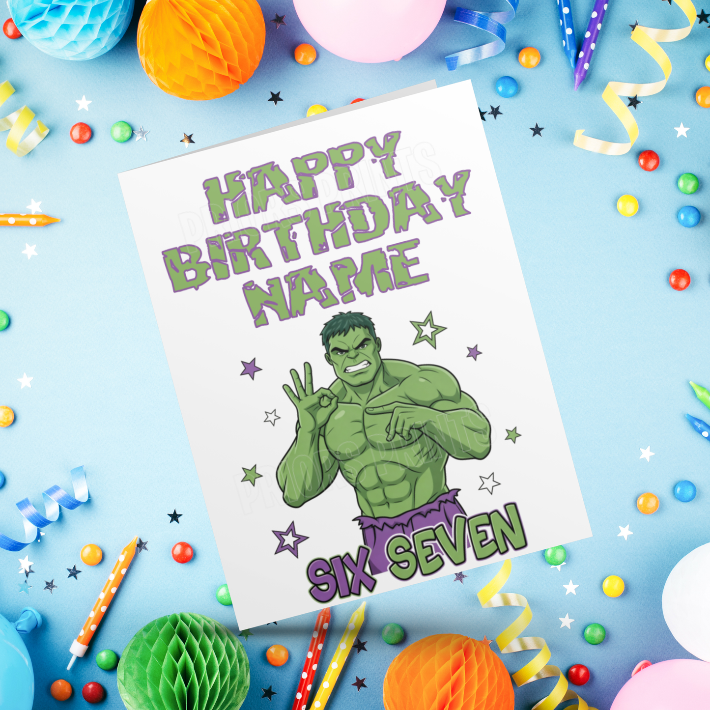 Six Seven Superhero Personalised Birthday Card I 67 I 6 7 I Sixseven I Marvel