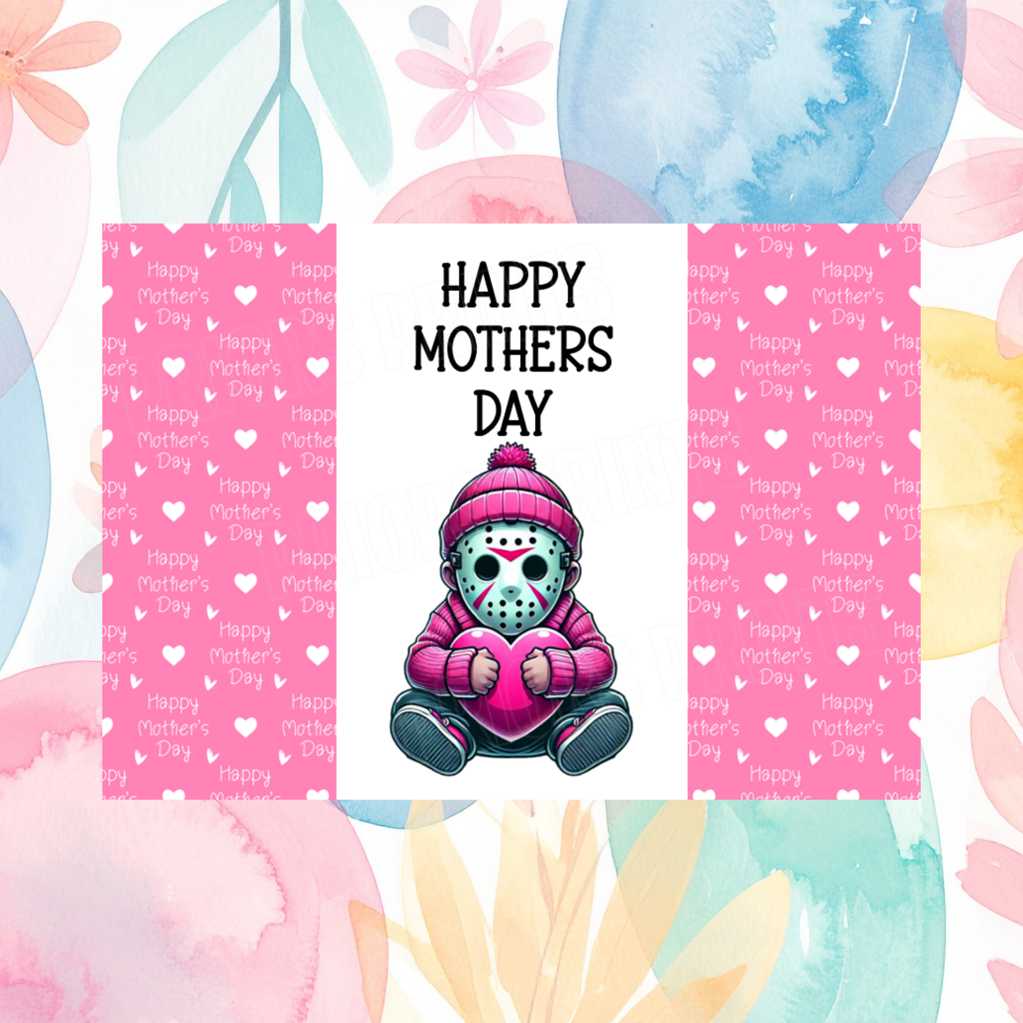 Characters with Pink Heart Happy Mothers Day Chocolate Bar Wrapper