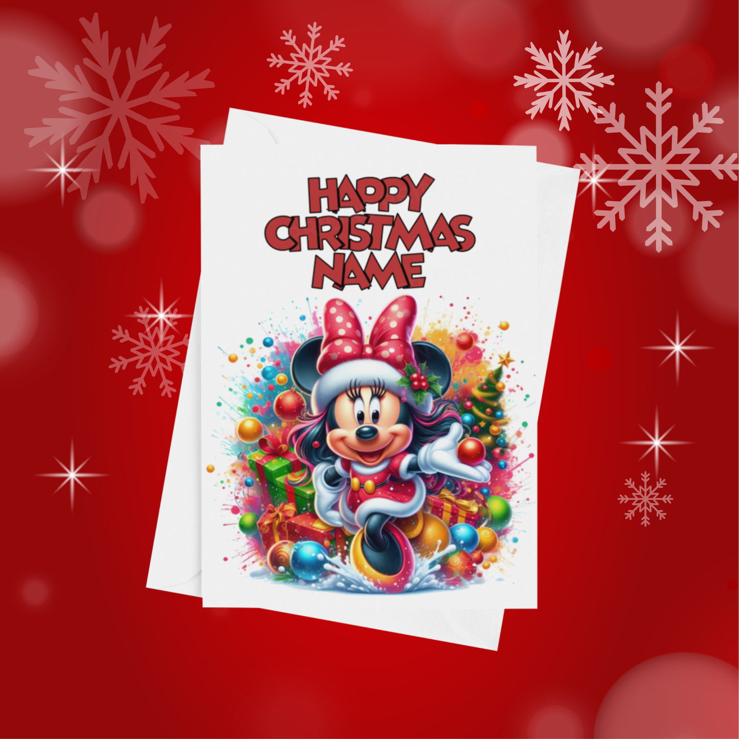 Minnie & Mickey Mouse Personalised Christmas Card