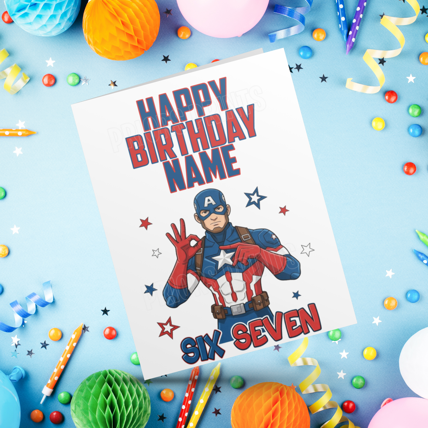 Six Seven Superhero Personalised Birthday Card I 67 I 6 7 I Sixseven I Marvel
