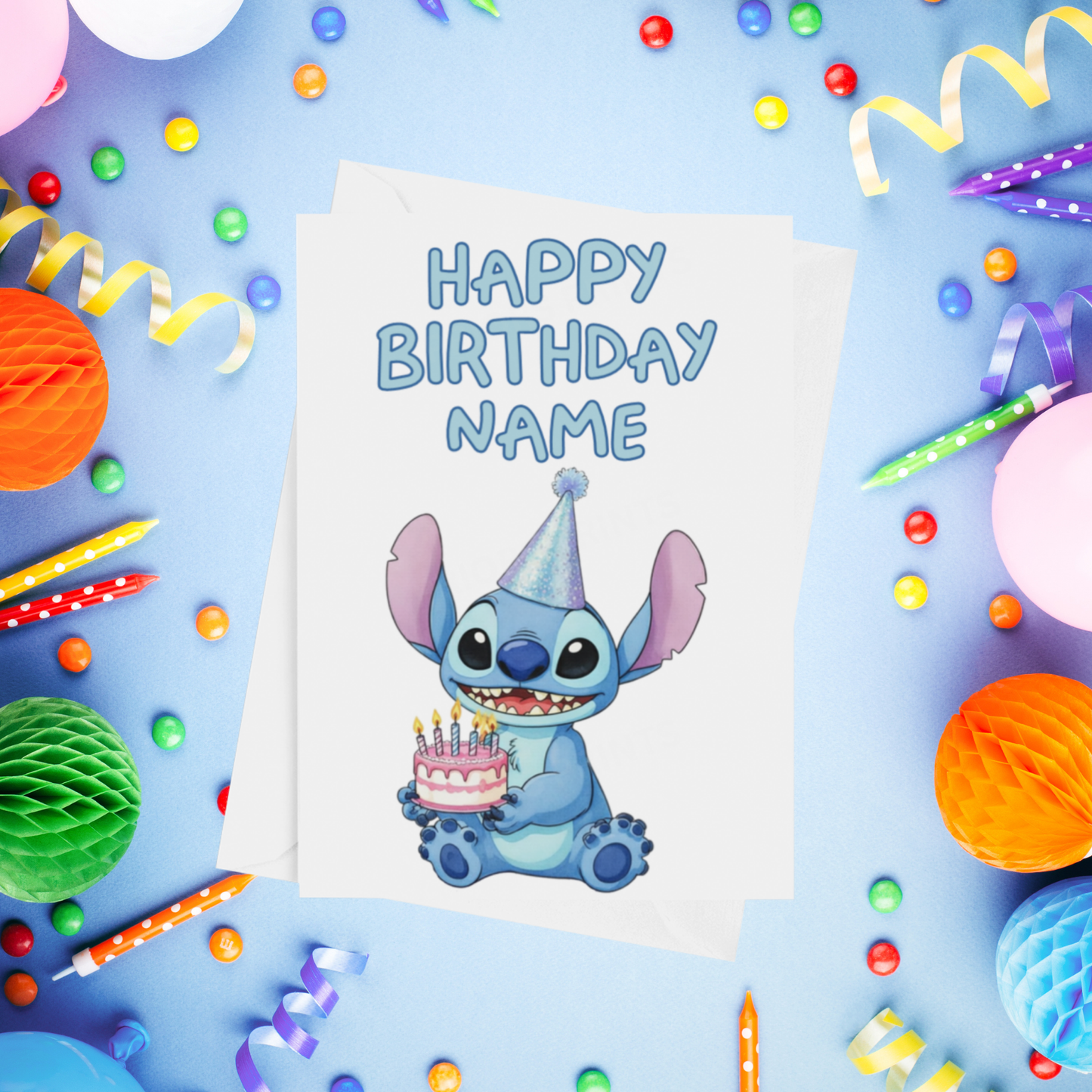 Angel, Lilo & Stitch Personalised Birthday Card