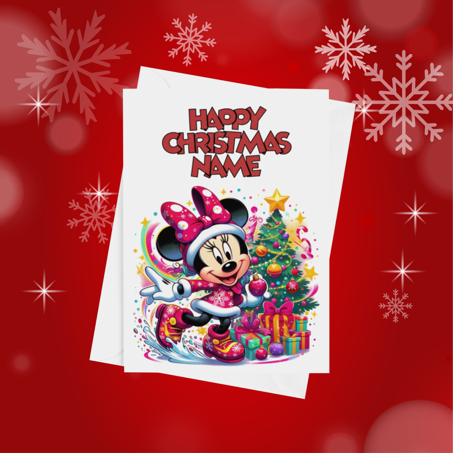 Minnie & Mickey Mouse Personalised Christmas Card