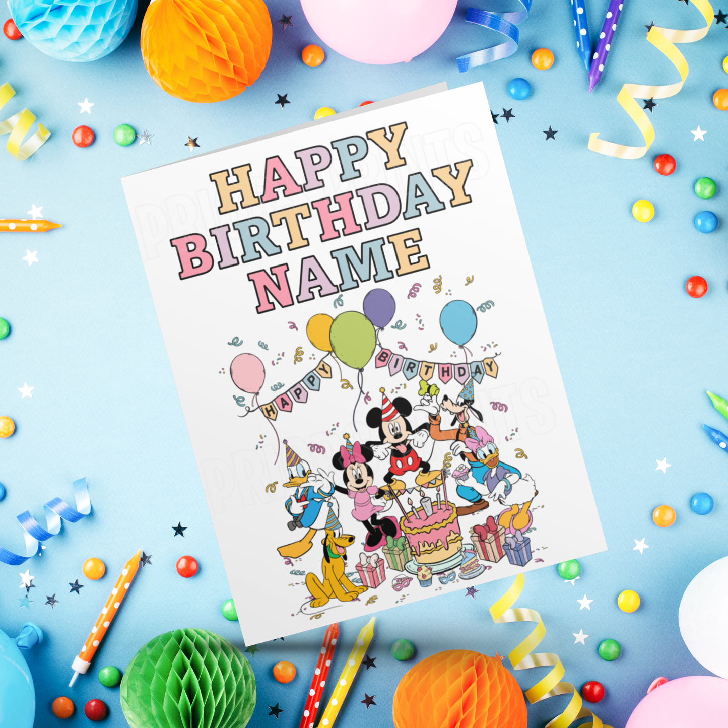 Mixed Disney Characters Personalised Birthday Card I Aladdin I Beauty & The Beast I Cars I Stitch I Princess I Mickey I Inside Out I Spidey