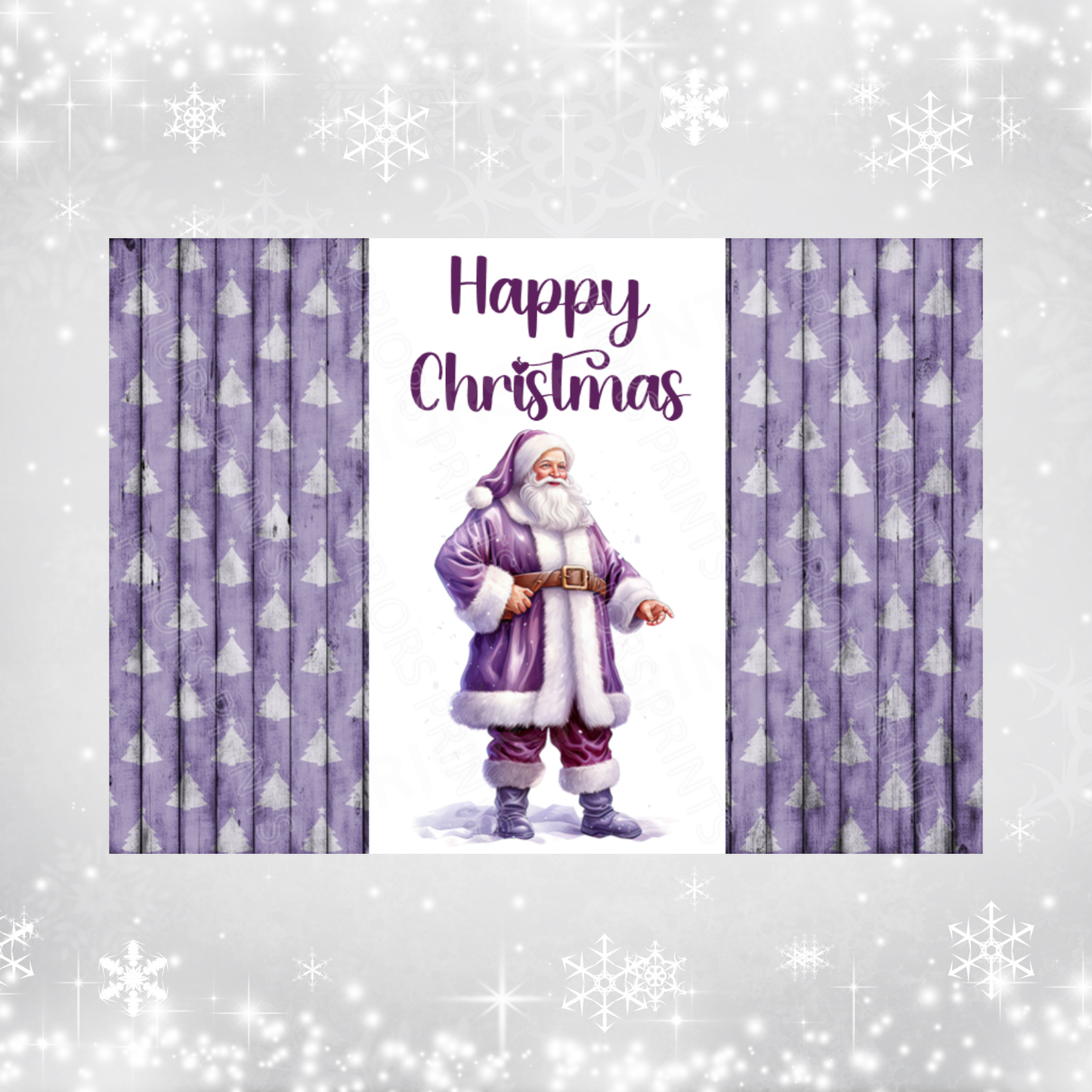 Purple Christmas Chocolate Bar Wrapper