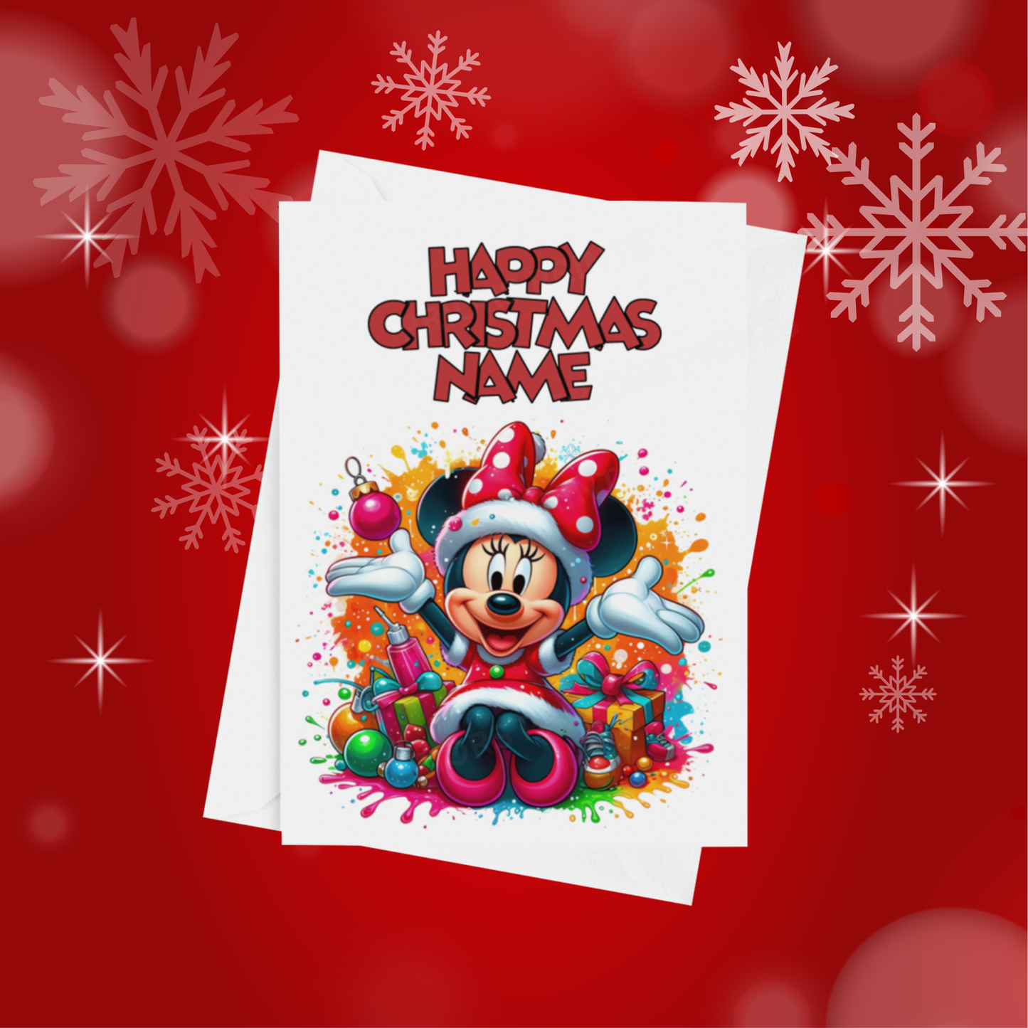 Minnie & Mickey Mouse Personalised Christmas Card