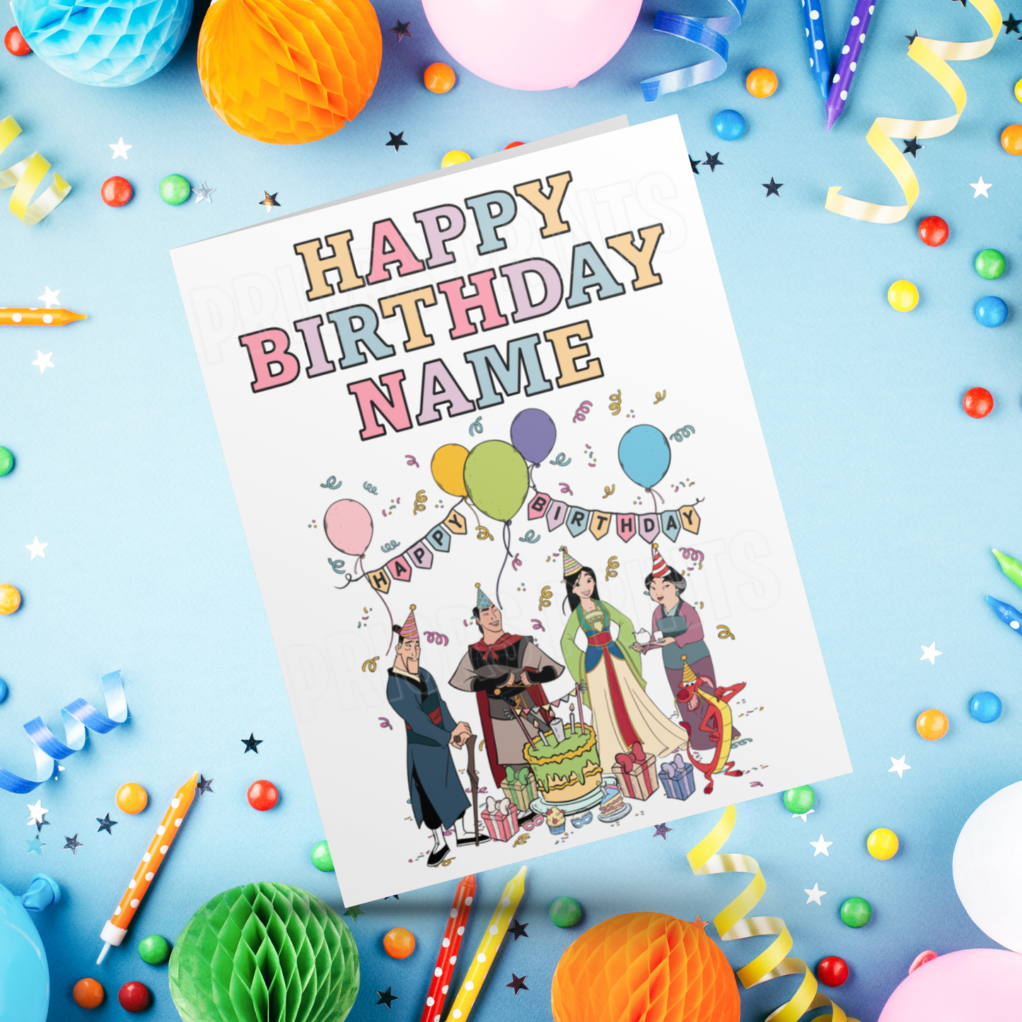 Mixed Disney Characters Personalised Birthday Card I Aladdin I Beauty & The Beast I Cars I Stitch I Princess I Mickey I Inside Out I Spidey