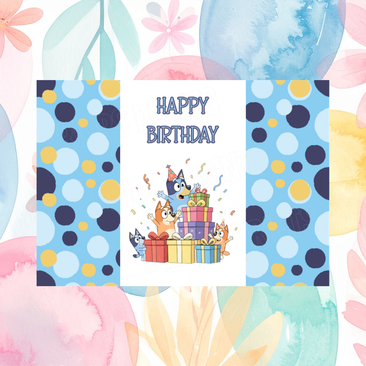 Bluey Birthday Chocolate Bar Wrapper