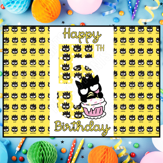 Badtz Maru Birthday Chocolate Bar Wrapper with Age 5-20 Years (Matches Cards)