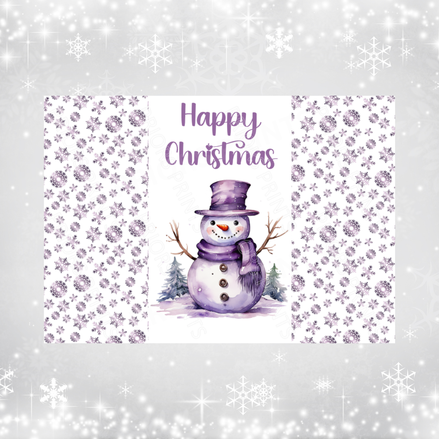 Purple Christmas Chocolate Bar Wrapper