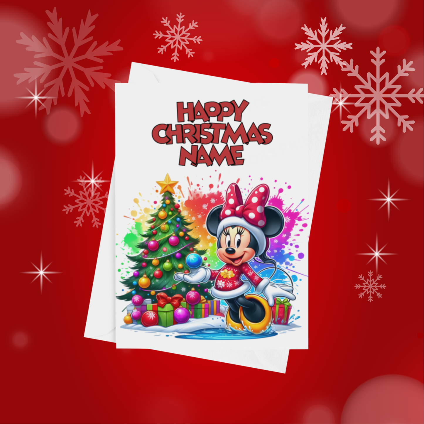 Minnie & Mickey Mouse Personalised Christmas Card