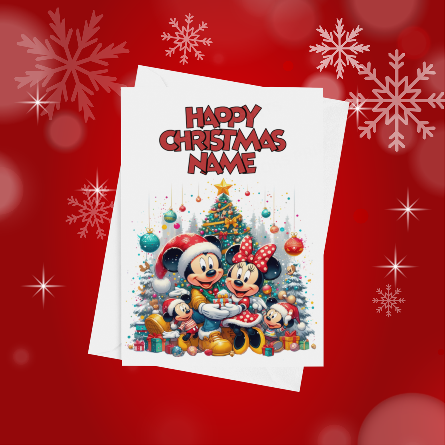 Minnie & Mickey Mouse Personalised Christmas Card