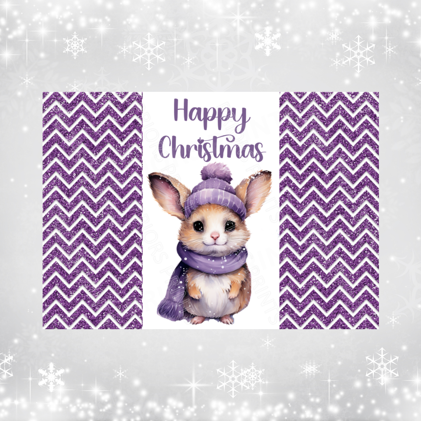 Purple Christmas Chocolate Bar Wrapper