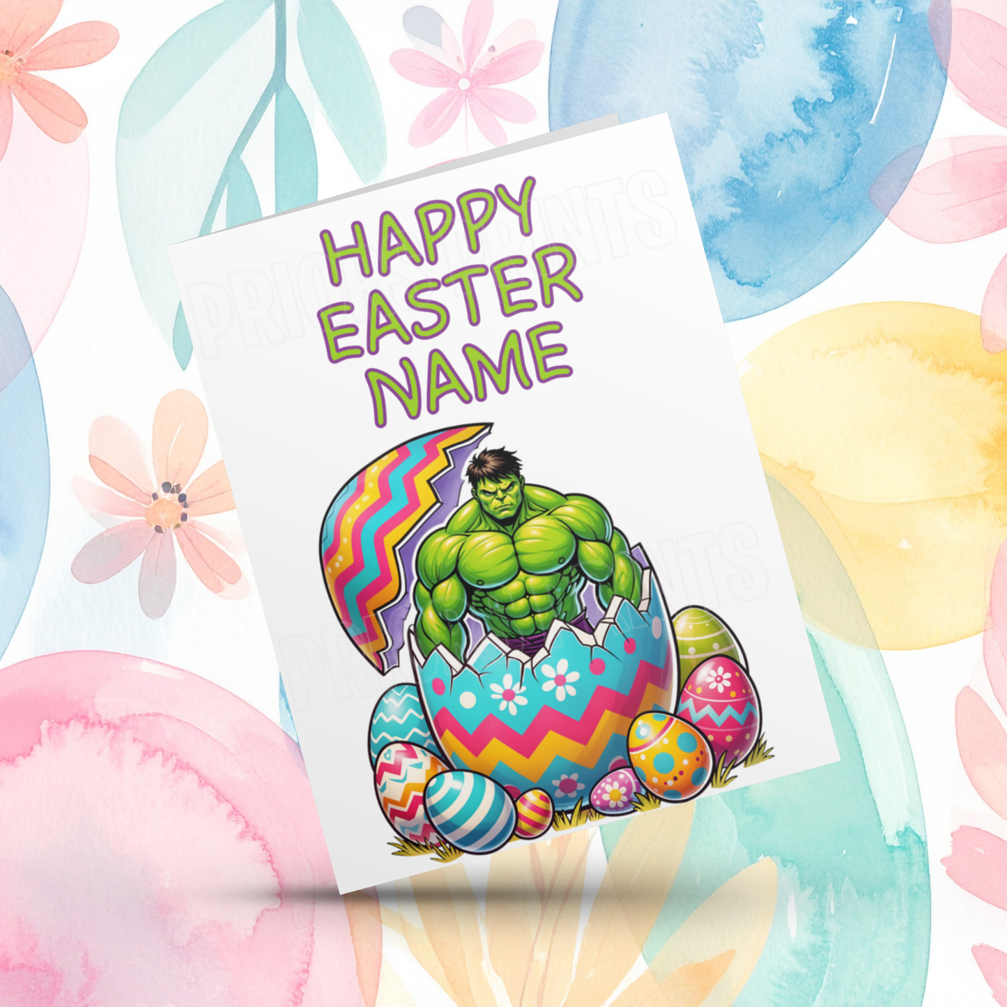 Mixed Characters in Easter Egg Personalised Easter Card- Listing 2