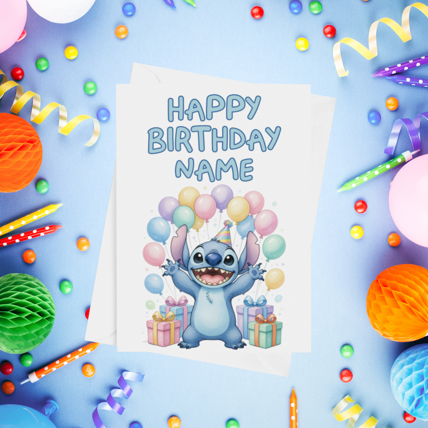 Angel, Lilo & Stitch Personalised Birthday Card