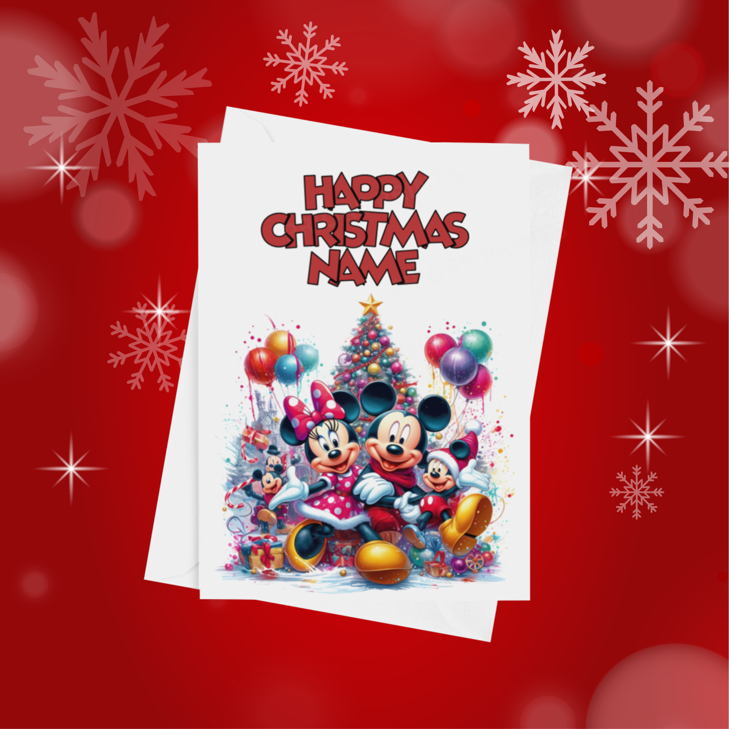 Minnie & Mickey Mouse Personalised Christmas Card