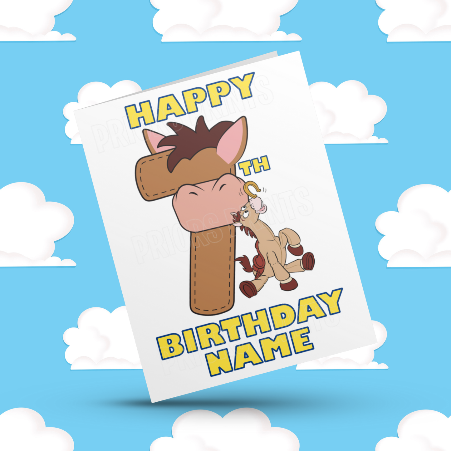 Personalised Bullseye Birthday Card with Age 1-20 Years (Toy Story)