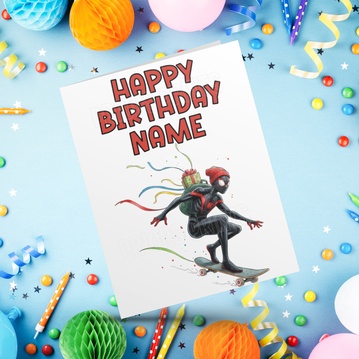 Personalised Miles Morales Birthday Card I Marvel I Superhero