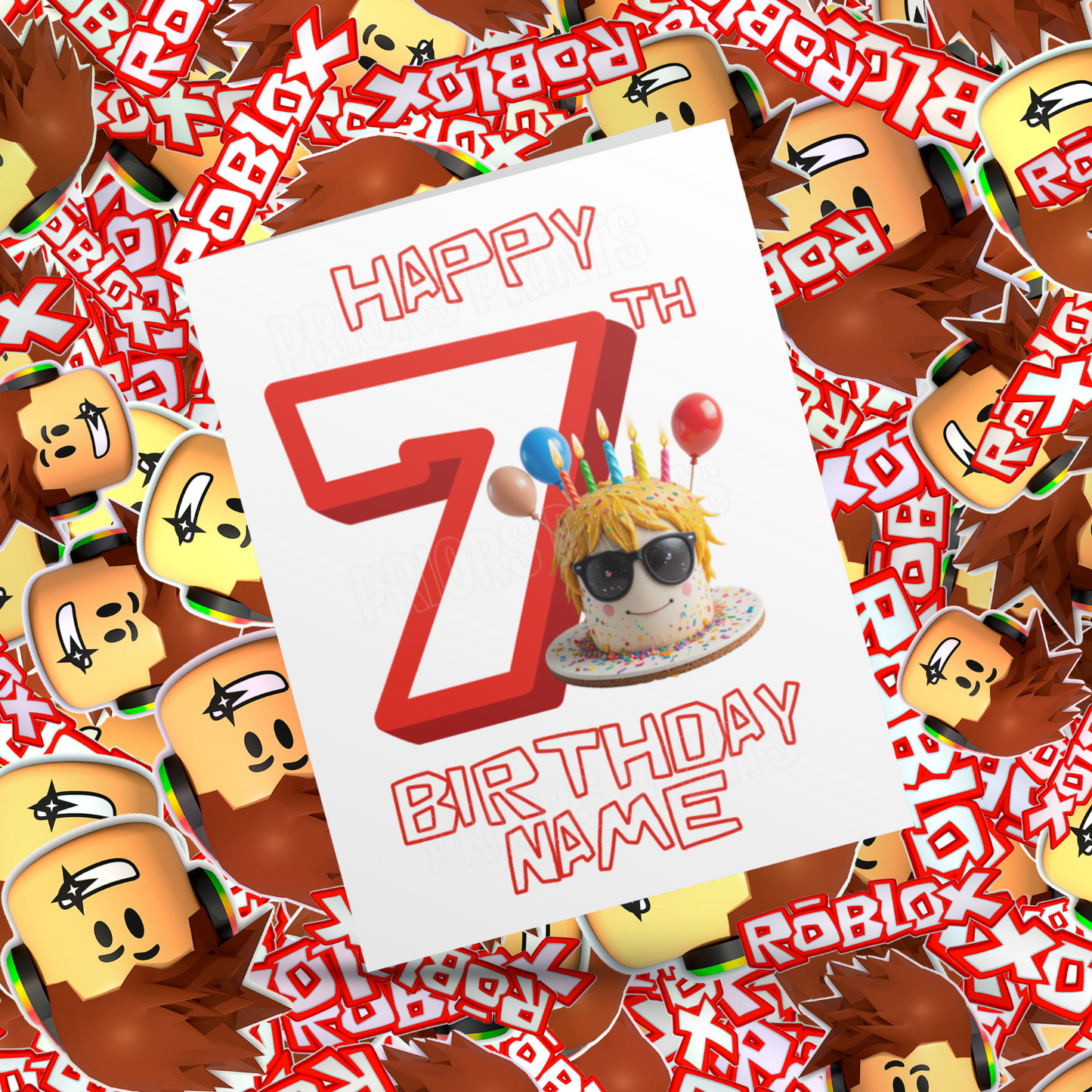 Personalised Roblox Birthday Card with Age 1-20 Years