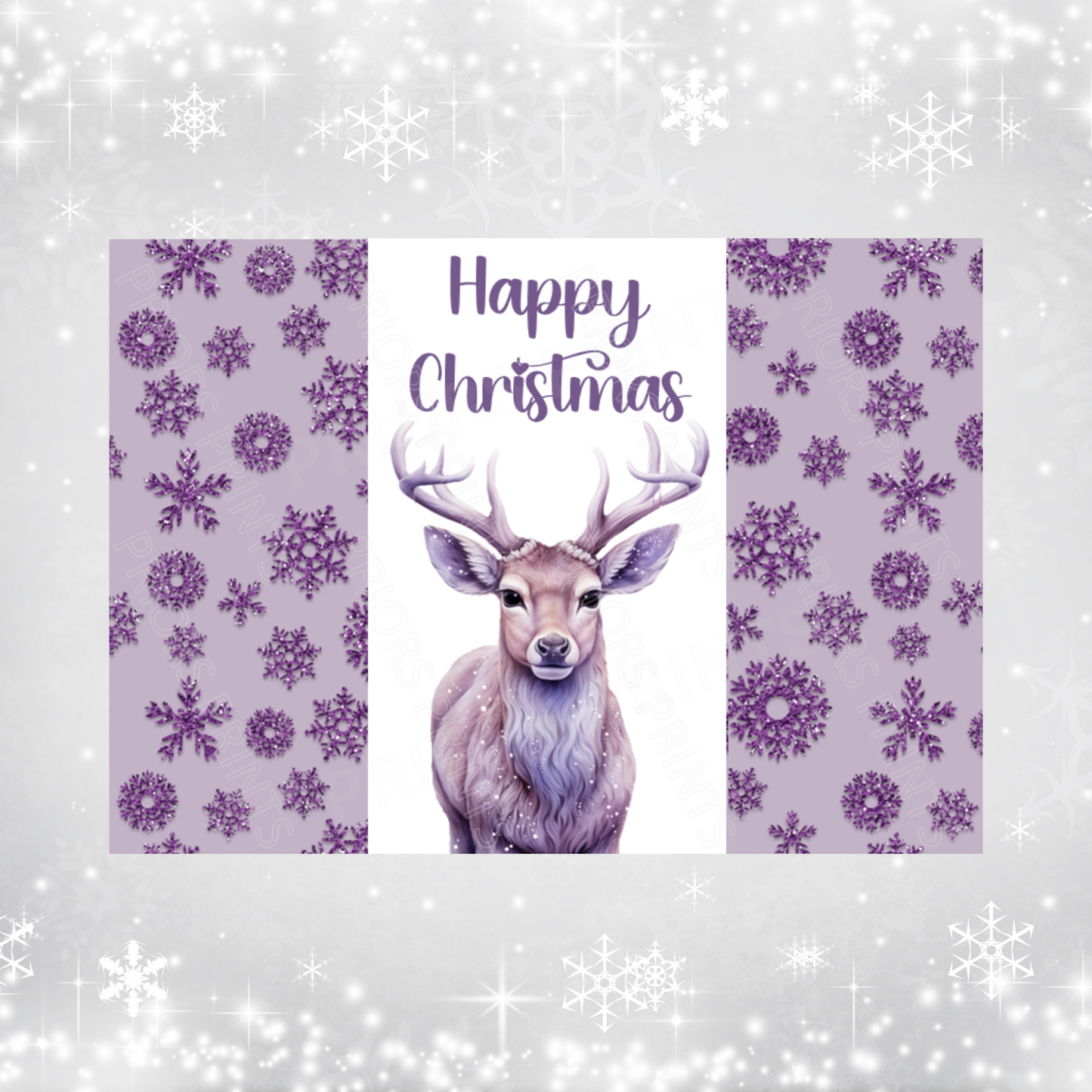 Purple Christmas Chocolate Bar Wrapper