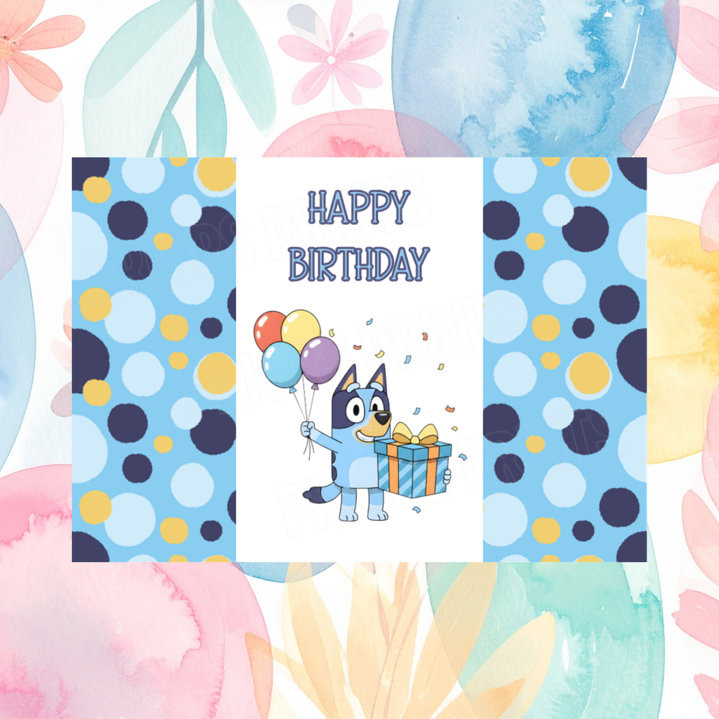 Bluey Birthday Chocolate Bar Wrapper