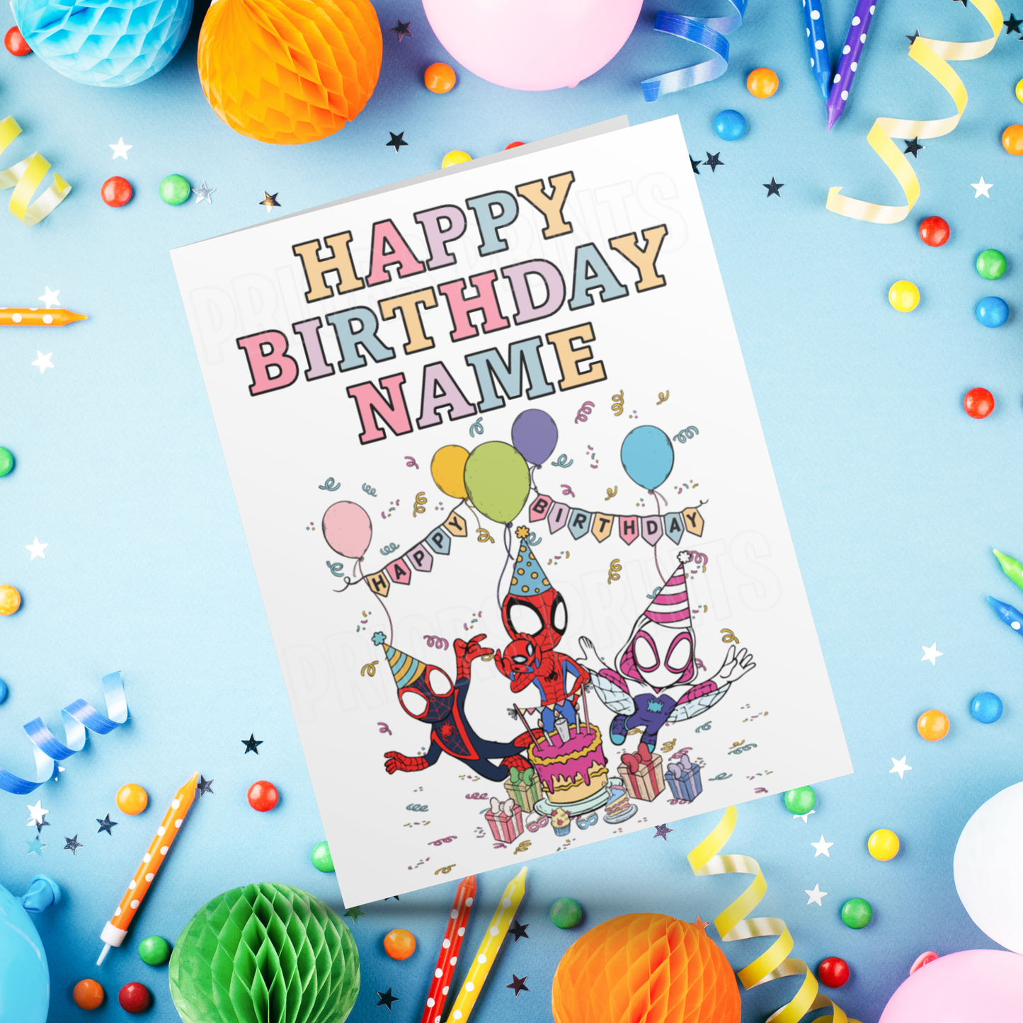 Mixed Disney Characters Personalised Birthday Card I Aladdin I Beauty & The Beast I Cars I Stitch I Princess I Mickey I Inside Out I Spidey