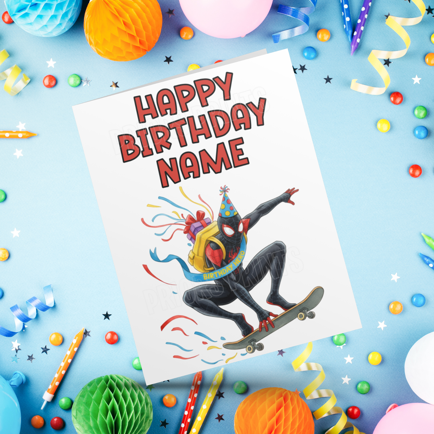 Personalised Miles Morales Birthday Card I Marvel I Superhero