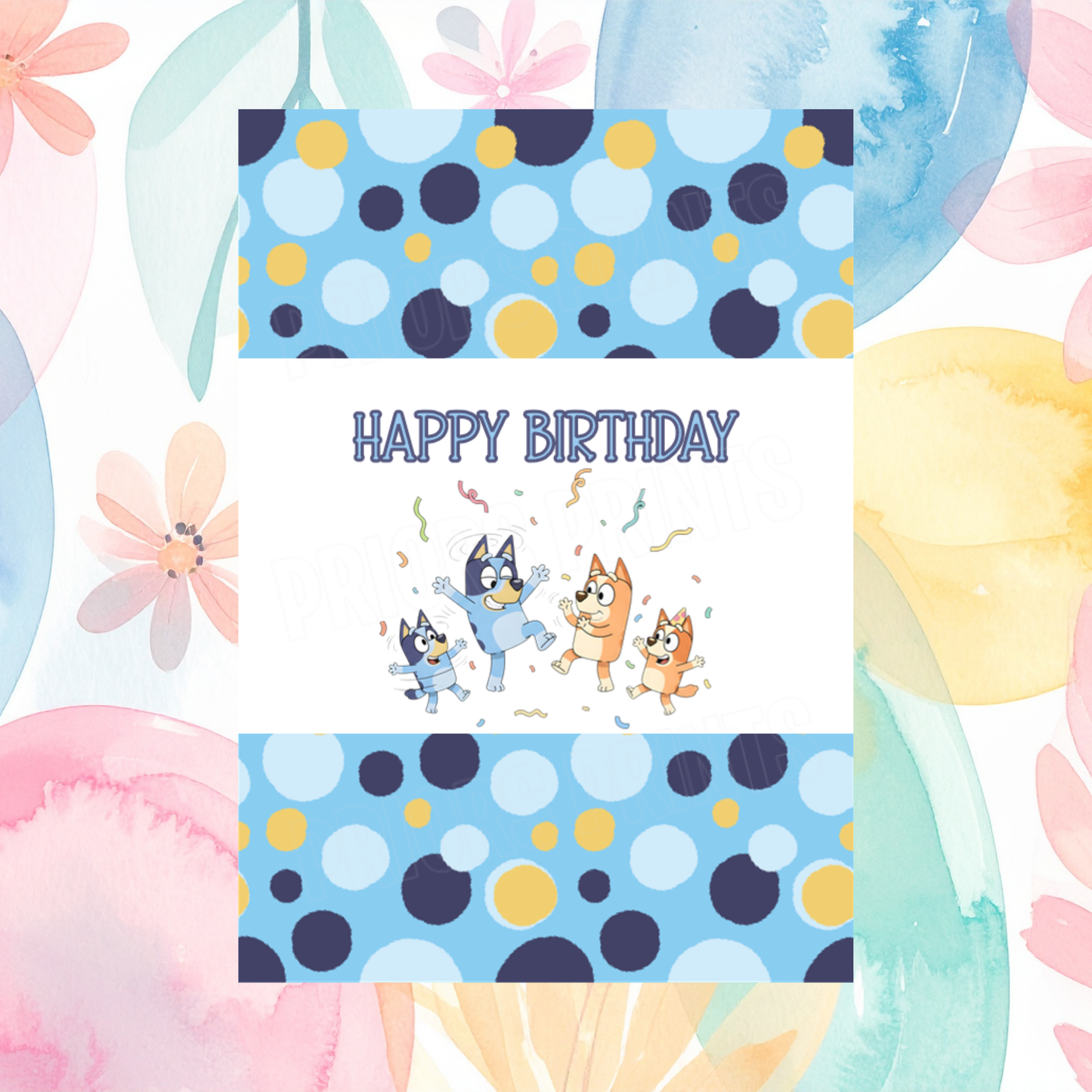 Bluey Birthday Chocolate Bar Wrapper