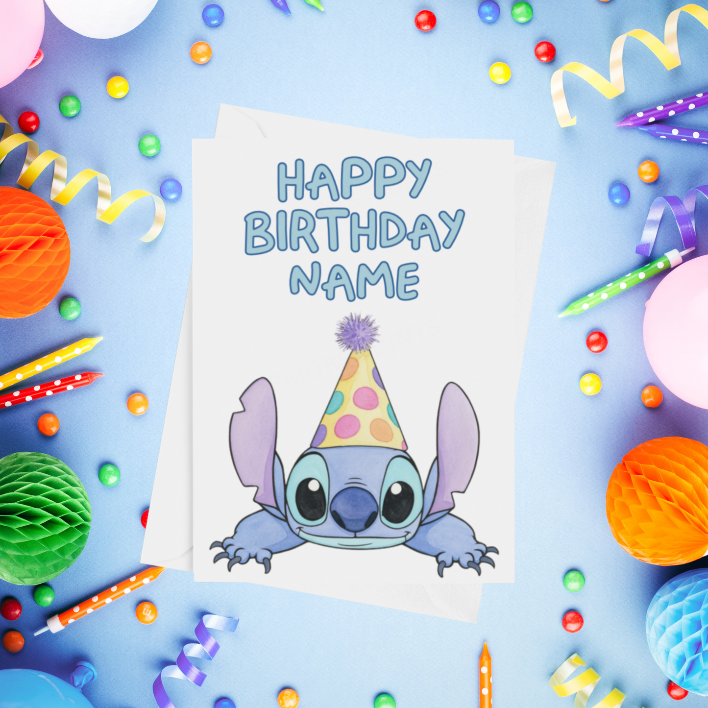 Angel, Lilo & Stitch Personalised Birthday Card
