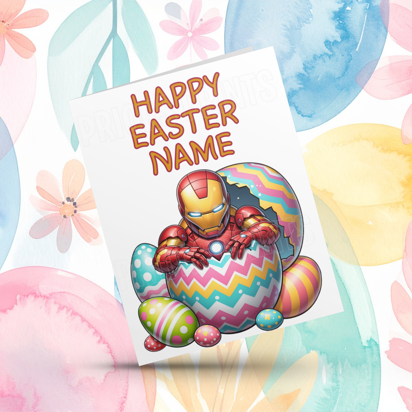 Mixed Characters in Easter Egg Personalised Easter Card- Listing 2