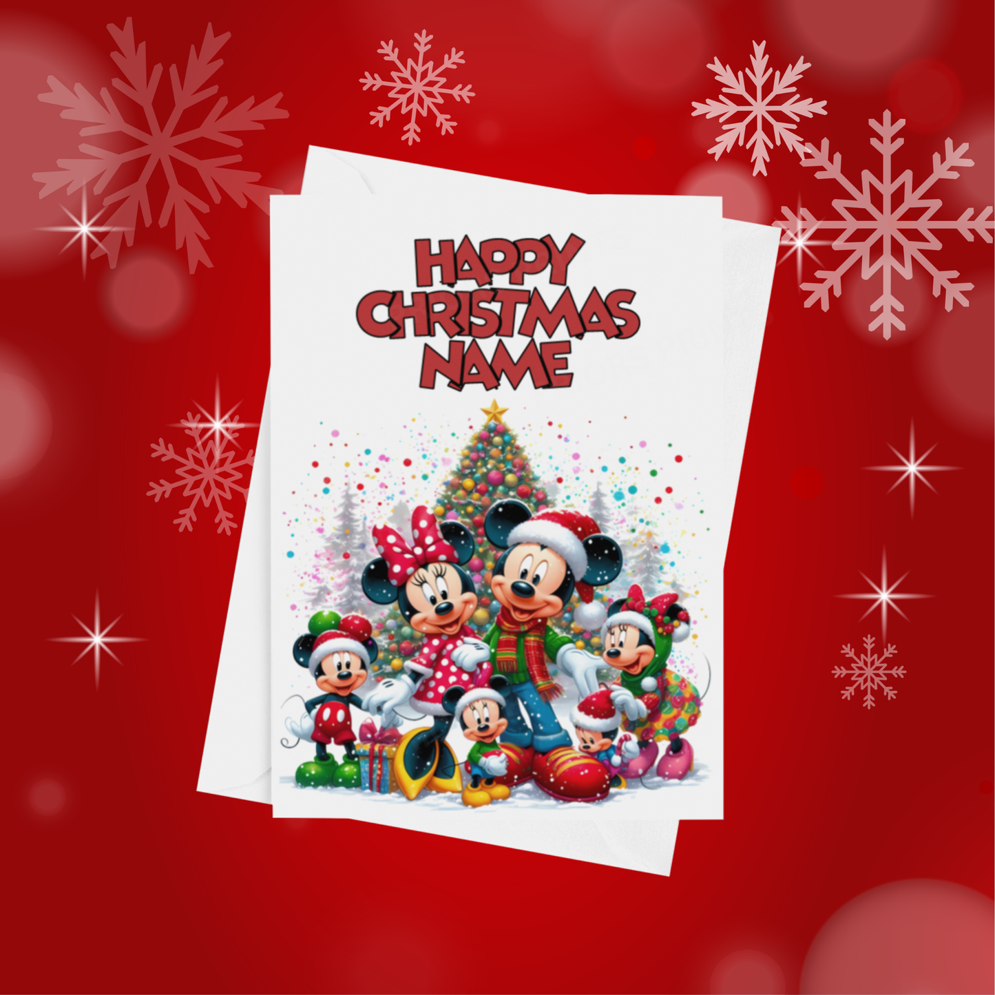 Minnie & Mickey Mouse Personalised Christmas Card