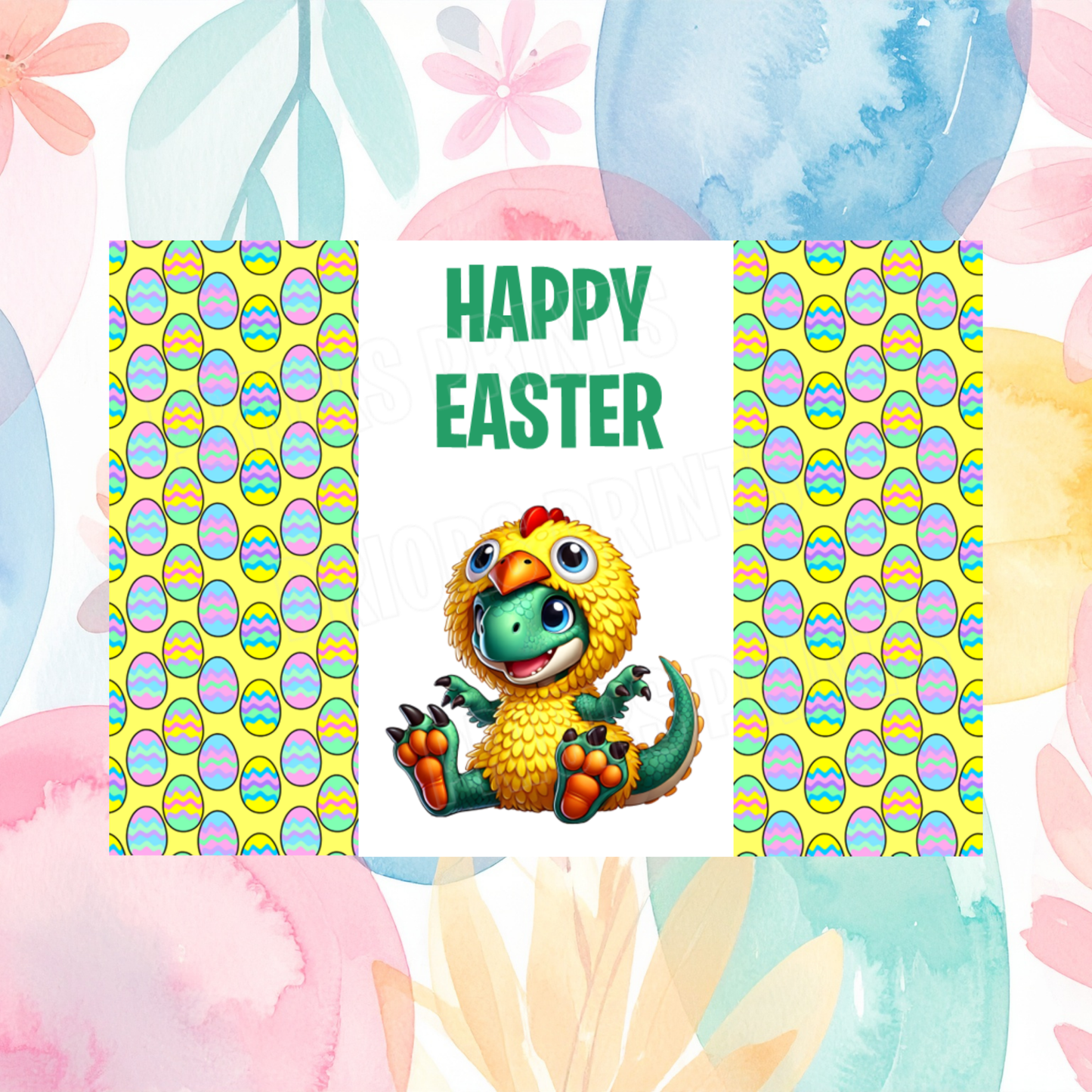 Cute Dinosaur Easter Chocolate Bar Wrapper
