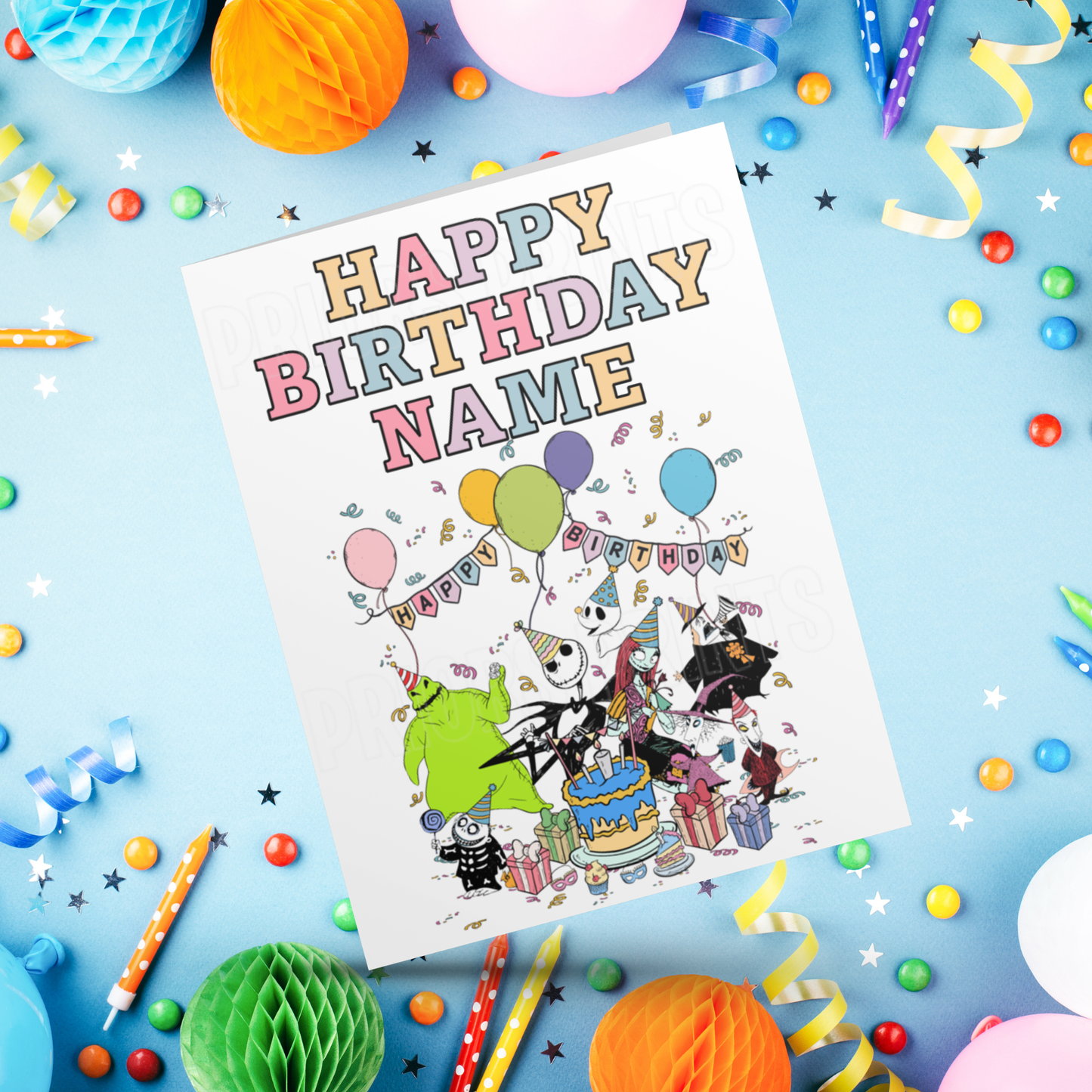 Mixed Disney Characters Personalised Birthday Card I Aladdin I Beauty & The Beast I Cars I Stitch I Princess I Mickey I Inside Out I Spidey