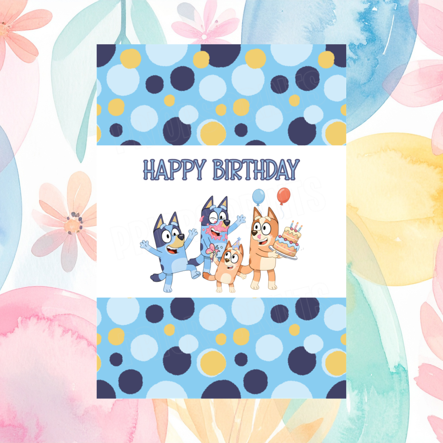 Bluey Birthday Chocolate Bar Wrapper