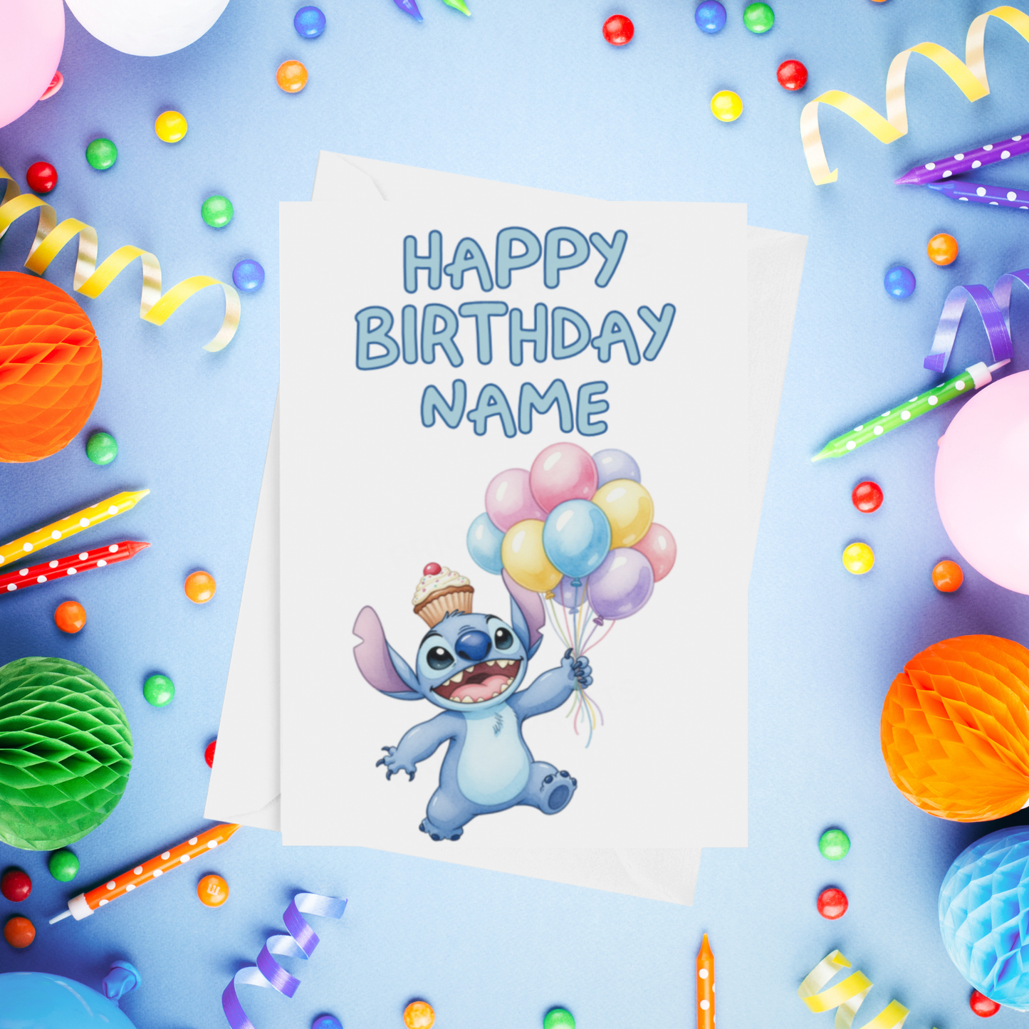 Angel, Lilo & Stitch Personalised Birthday Card