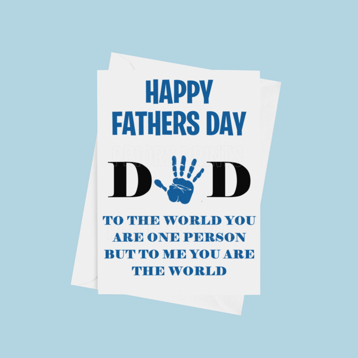 Happy Fathers Day Hand Print Card for Dad, Daddy or Papa
