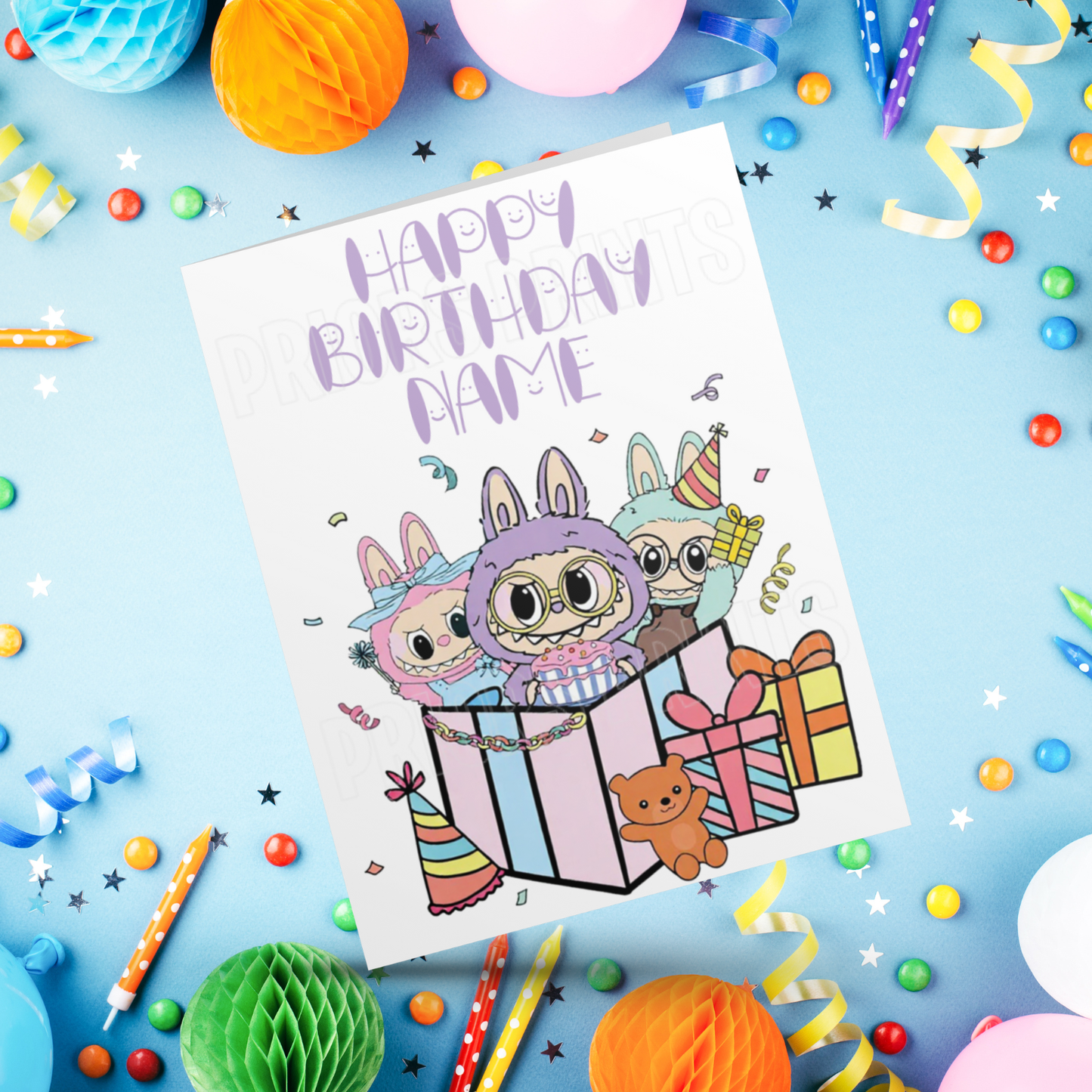 Personalised Labubu Birthday Card